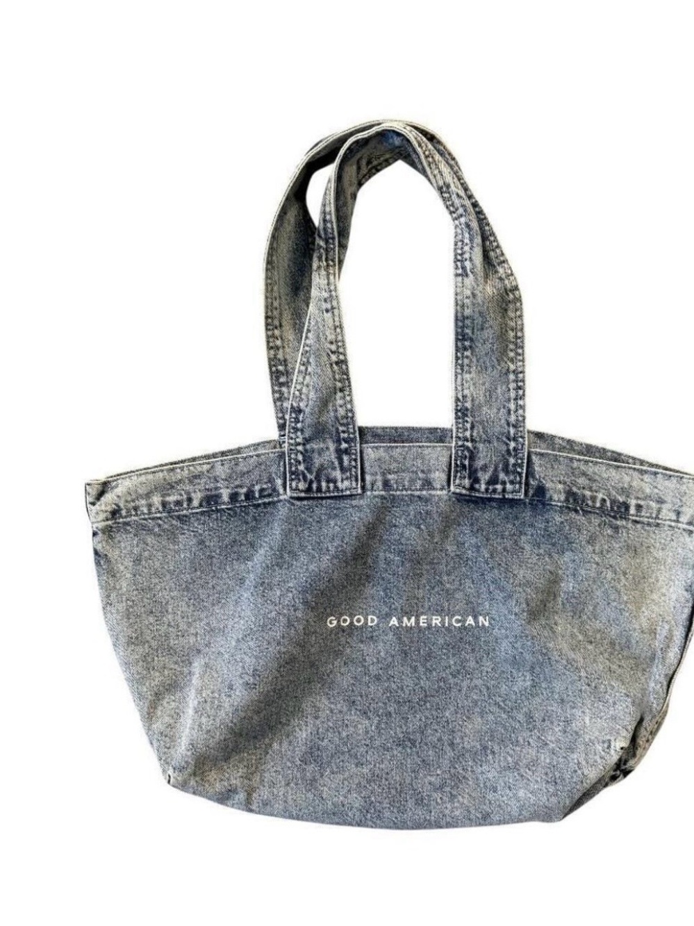 GOOD AMERICAN XL Denim Tote Bag - light wash denim